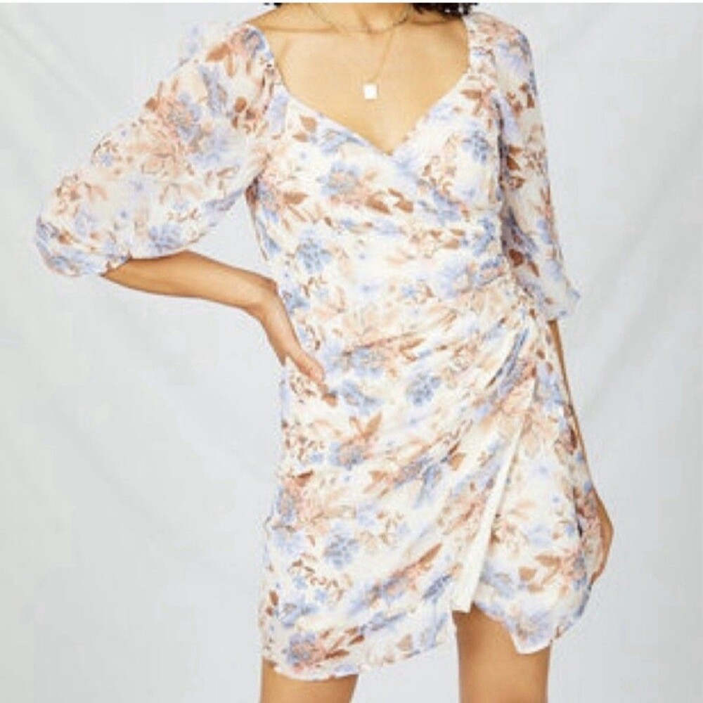 Altard State Serelia Mini Dress L Floral Cinched New Fairy Flowy Wedding Guest